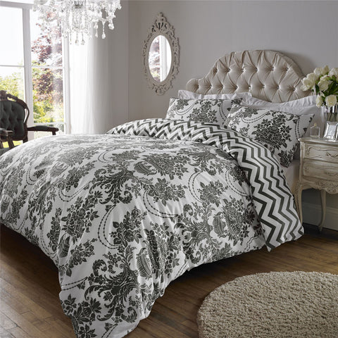 Cotton Rich Damask Print Duvet Cover Sets