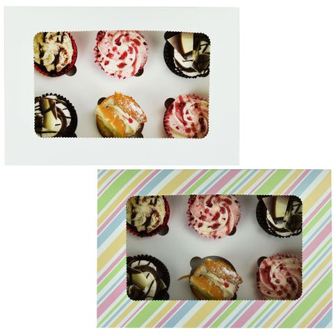 Windowed Cupcake Boxes for 6 Cupcakes