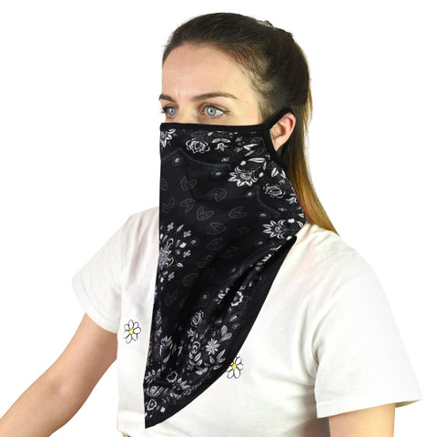 Face Scarf - Black Paisley