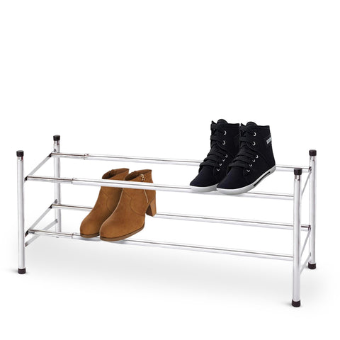 Metal Shoe Rack Chrome 2 Tier 12 pair