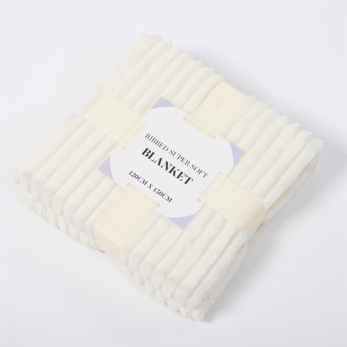 Ribbed Super Soft Blanket 120Cm X 150Cm - Cream