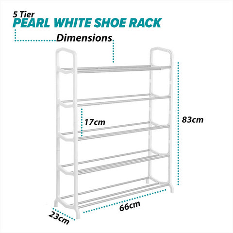 Metal Shoe Rack Stand Shoes Cabinet Storage Organiser 5 Tier