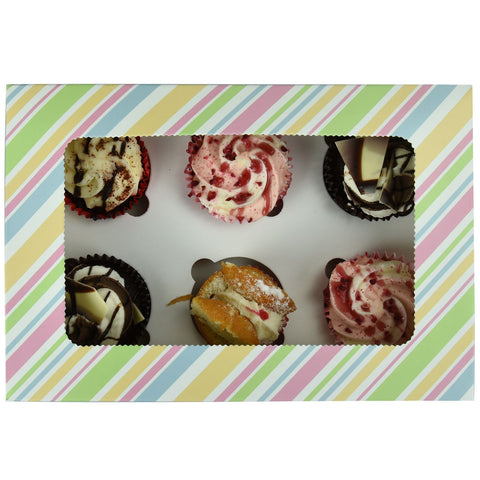 Windowed Cupcake Boxes for 6 Cupcakes