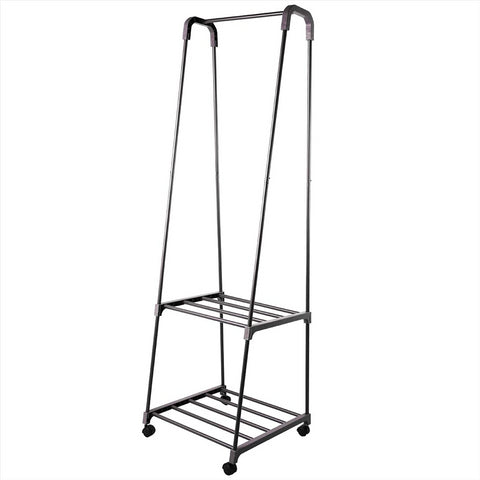 Garment Rack with 2 Tier Storage Shelf