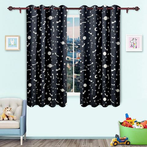 Blackout Glow In The Dark Kid Pair Curtains