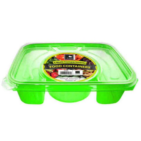 4 Compartment Rectangle Foodserver Lunchbox Food Container