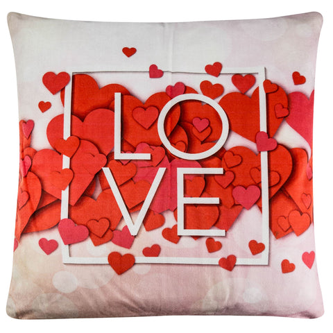 Animal Print Velvet Cushion Covers Plush 45Cm X 45Cm Love Hearts