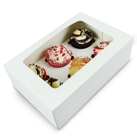 Windowed Cupcake Boxes for 6 Cupcakes