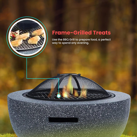 Fire Pit BBQ Grill Round Brazier