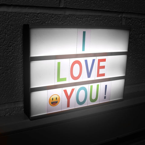 A4 Light Up Cinematic Box Coloured Letters Wedding Party Cinema Plaque Shop Sign