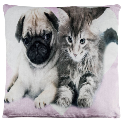 Animal Print Velvet Cushion Covers Plush 45Cm X 45Cm Cat & Dog