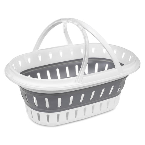 Collapsible Oval Basket With Carrying Handles