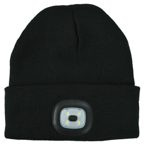 3 Pack Unisex LED Black Beanies