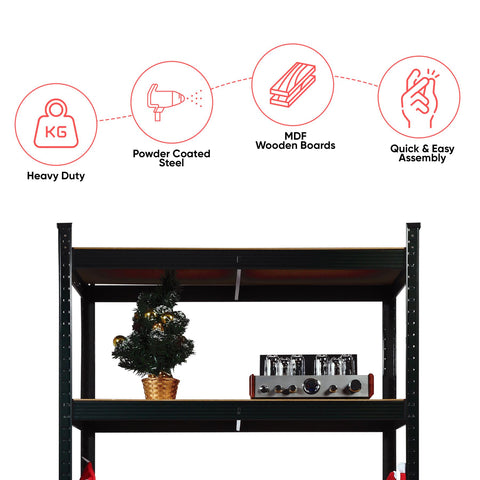 5 Tier Metal Shelving Unit 180 x 90 x 40cm