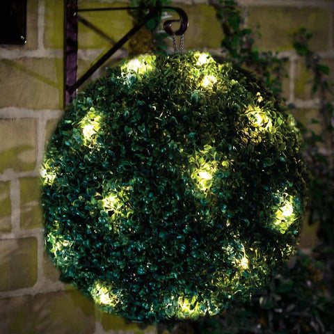 Solar Powered 28cm LED Topiary Ball Hanging LED Light