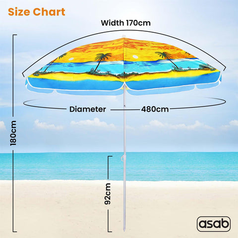 6FT Beach Brolly Garden Patio Umbrella