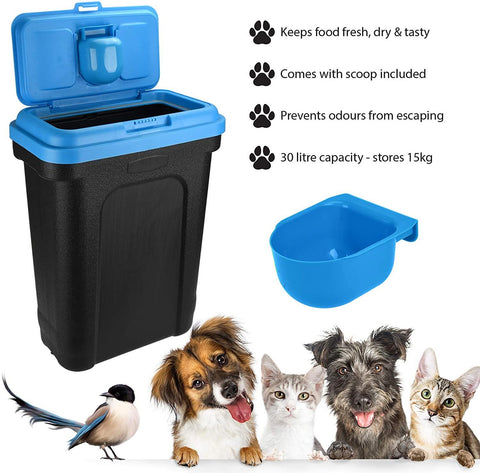 Large Blue Pet Food Storage & Scoop