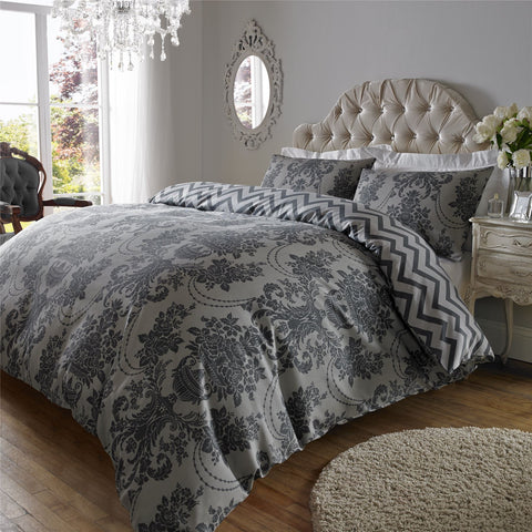 Cotton Rich Damask Print Duvet Cover Sets