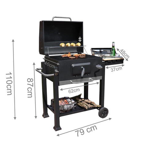 Portable Charcoal BBQ Grill Steel