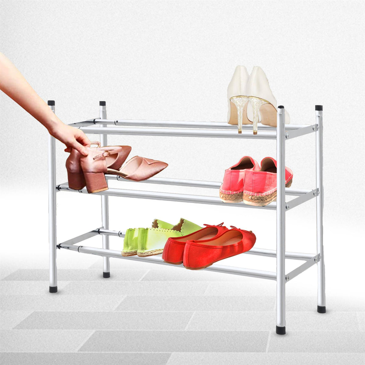 3 Tier 18 Pair Shoe Storage Rack