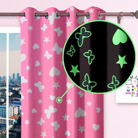 Blackout Glow In The Dark Kid Pair Curtains