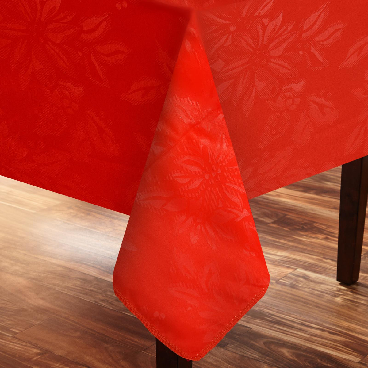 Red Christmas Tablecloth Poinsettia