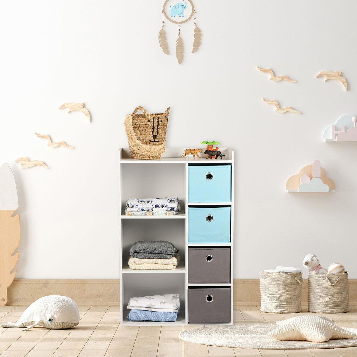 Judy Wild Wooden Kids 3 Shelves With 4 Drawers