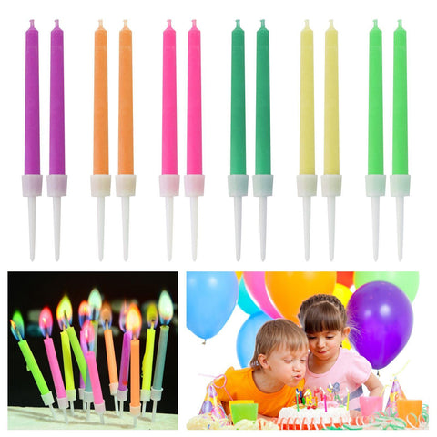 Perfect Party Pack of 12 Colourflame Candles