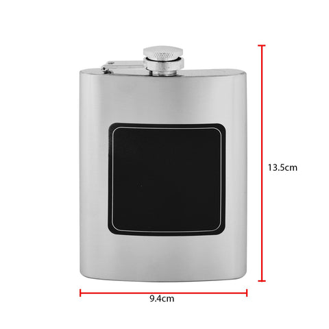 8Oz Chalkboard Whiskey Hip Flask - Silver