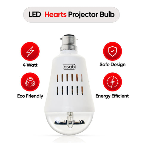 LED Projector Heart E27 Night Light