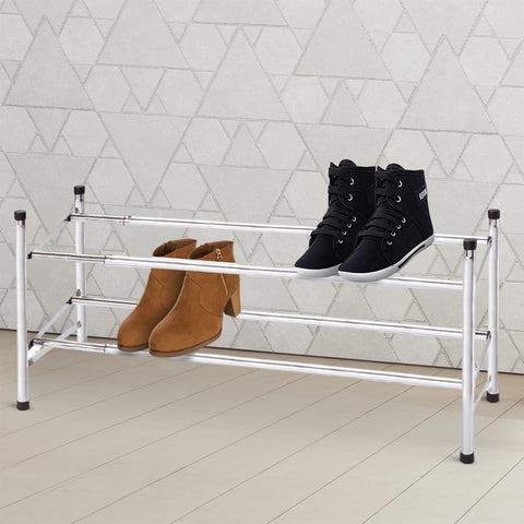 Metal Shoe Rack Chrome 2 Tier 12 pair