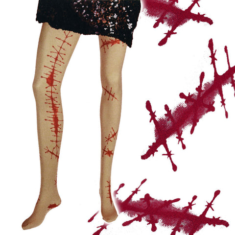 Halloween Fancy Dress blood stained tights