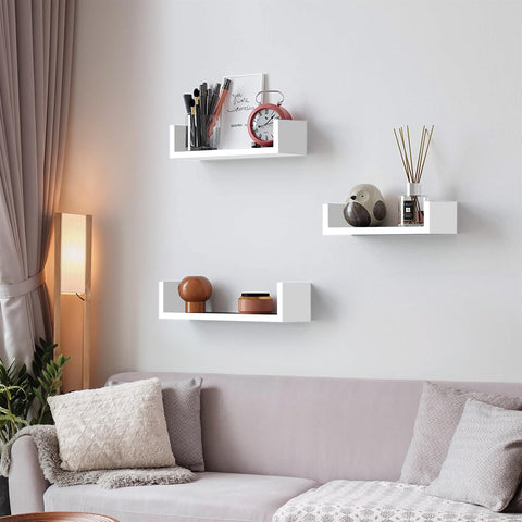 Floating Wooden Hanging Wall Shelves