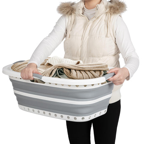 Collapsible Hip Hugger Laundry Basket Large