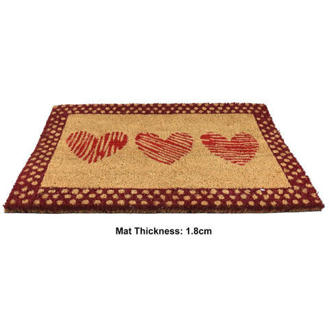 Door Mat Triple Hearts