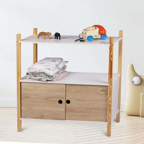 Wooden White Cabinet Kids' Bedroom Storage Unit