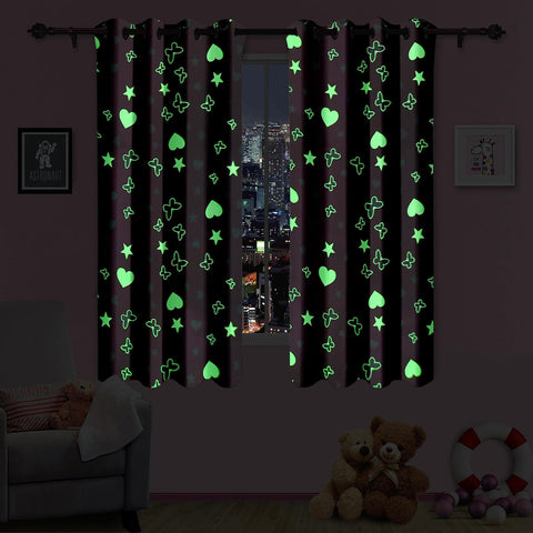 Blackout Glow In The Dark Kid Pair Curtains