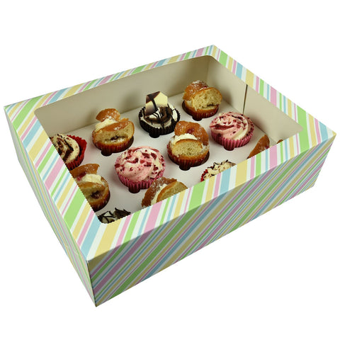 Windowed Cupcake Boxes for 12 Cupcakes