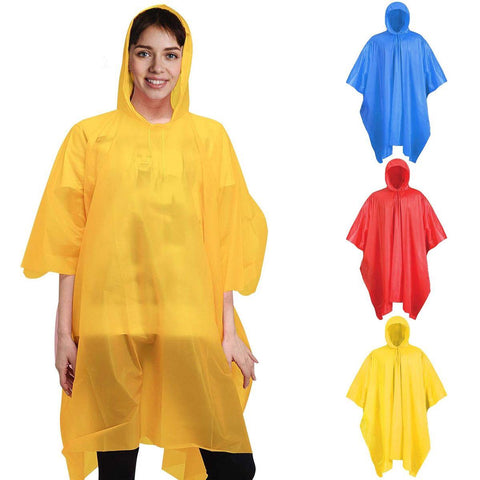 Adult Rain Cover Poncho Camping Waterproof Hooded