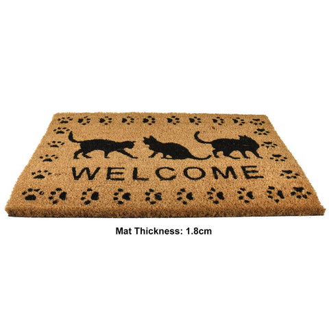 Door Mat Black Cat Welcome