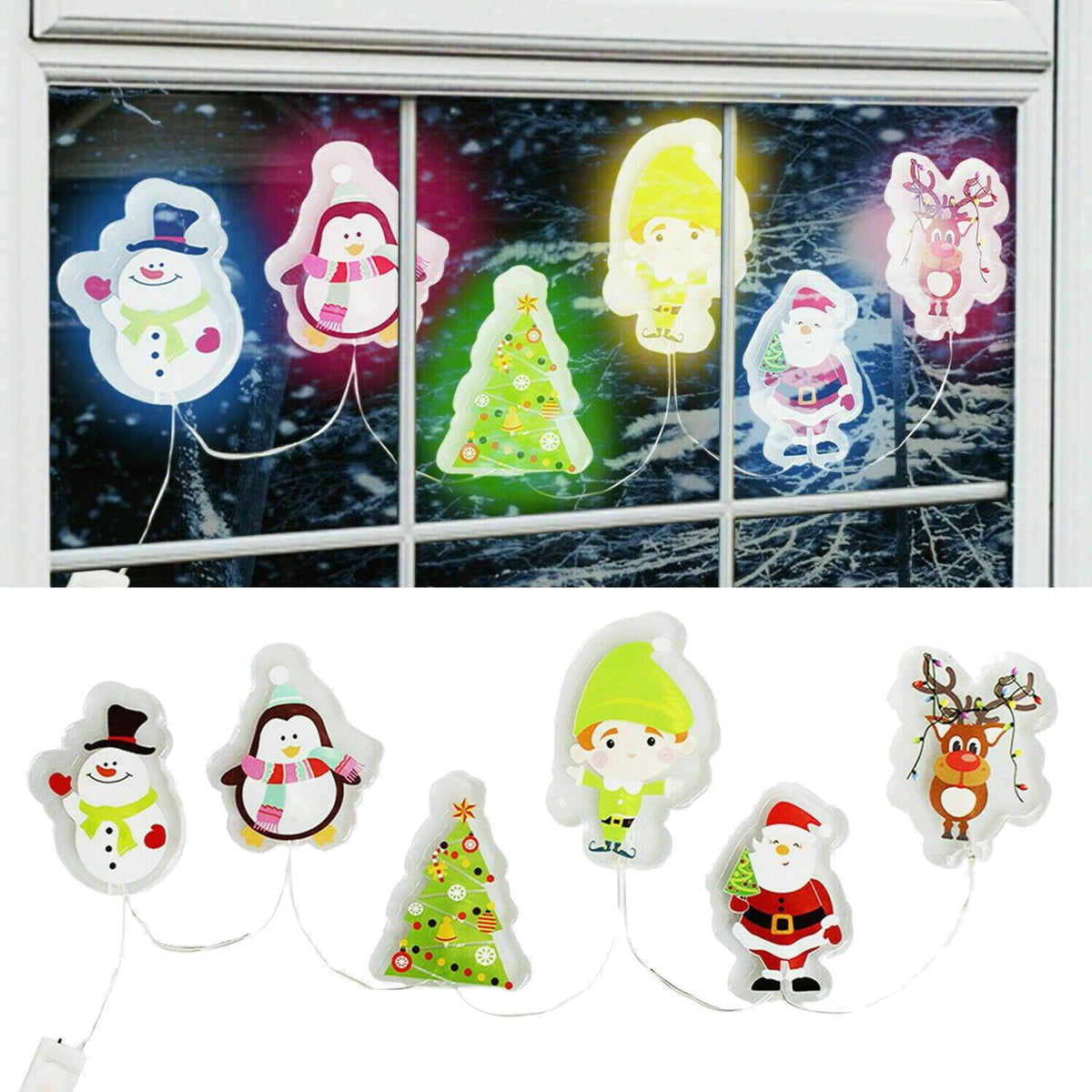 Christmas LED Light up GEL Window Stickers