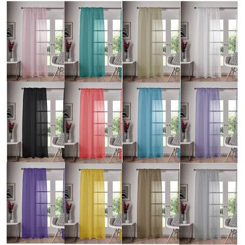 Slot Top Voile Curtains