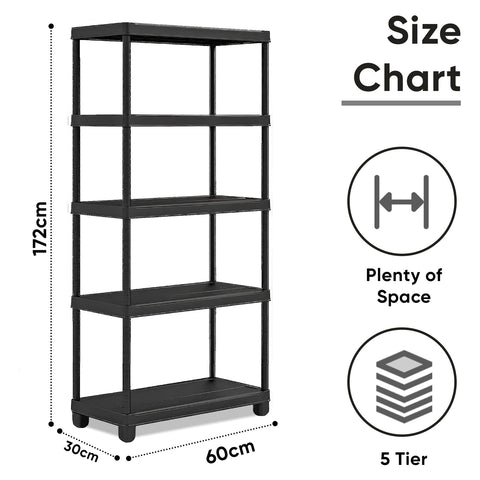 Black Plastic Shelving Unit