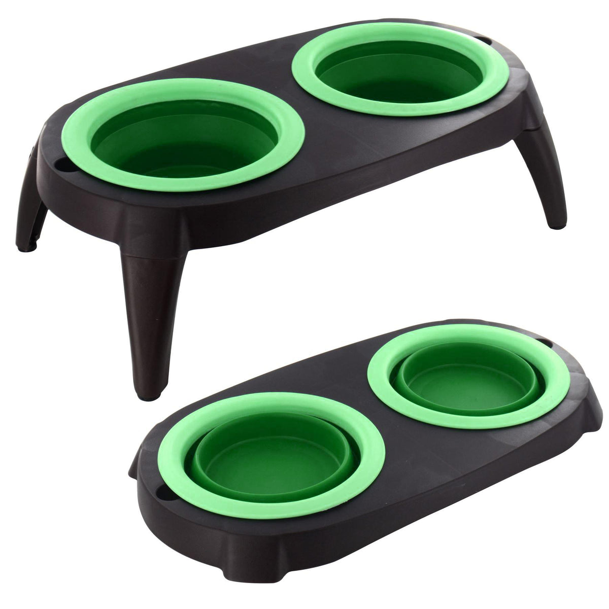 Double Collapsible Travel Pet Bowl