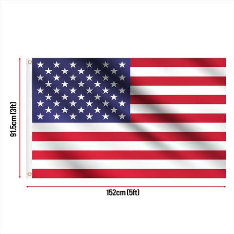 5 X 3Ft Large Flag Polyester Fabric Eyelets Banner Us Ameriunited States