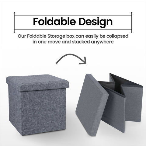 Foldable Storage Single Ottoman