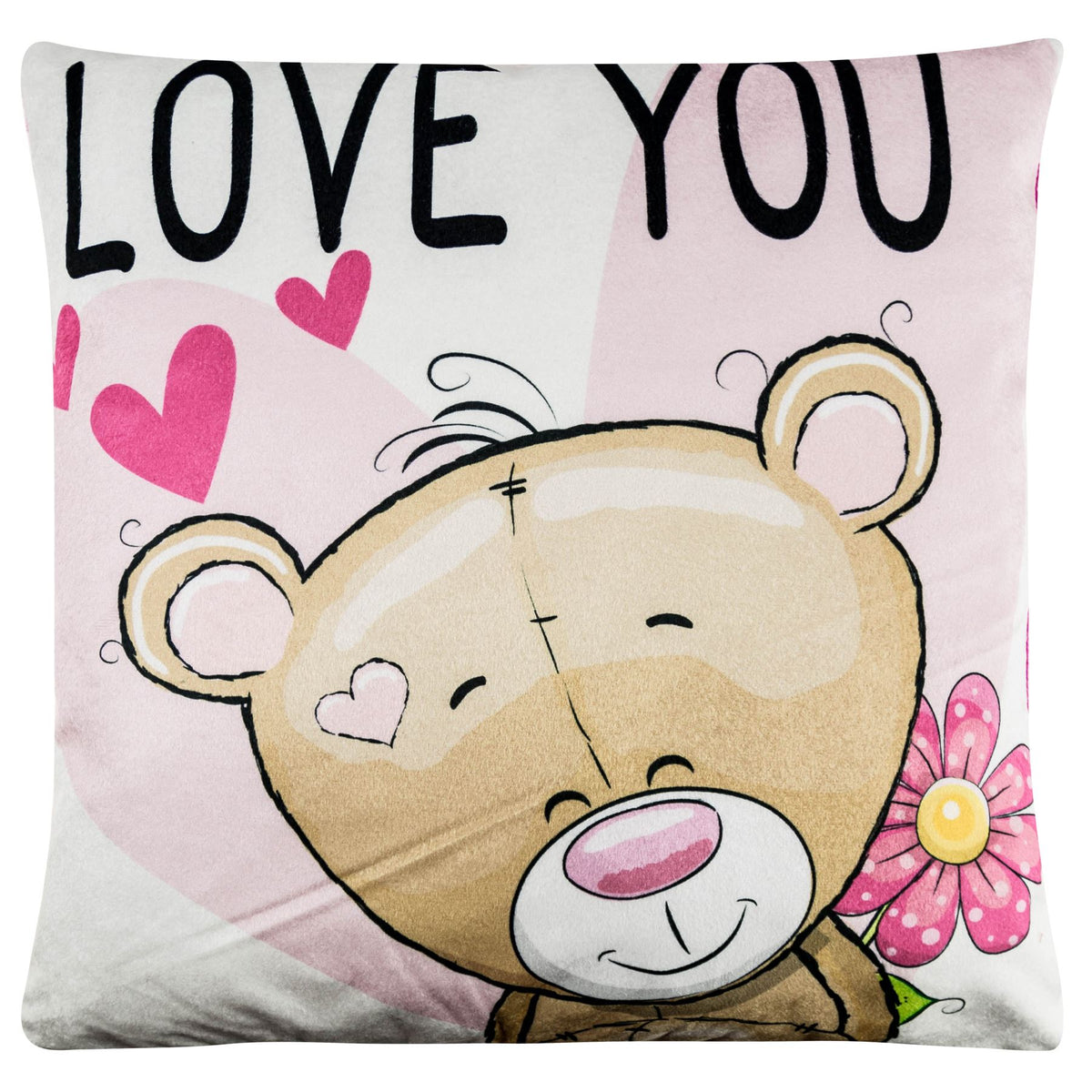 Animal Print Velvet Cushion Covers Plush 45Cm X 45Cm Love You Bear