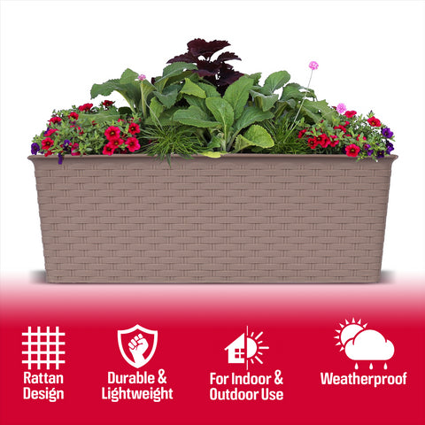 Rectangle Rattan Planter