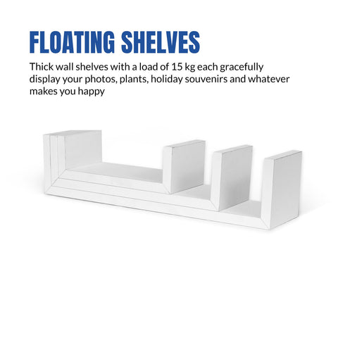 Floating Wooden Hanging Wall Shelves