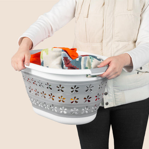 Collapsible Floral Laundry Basket